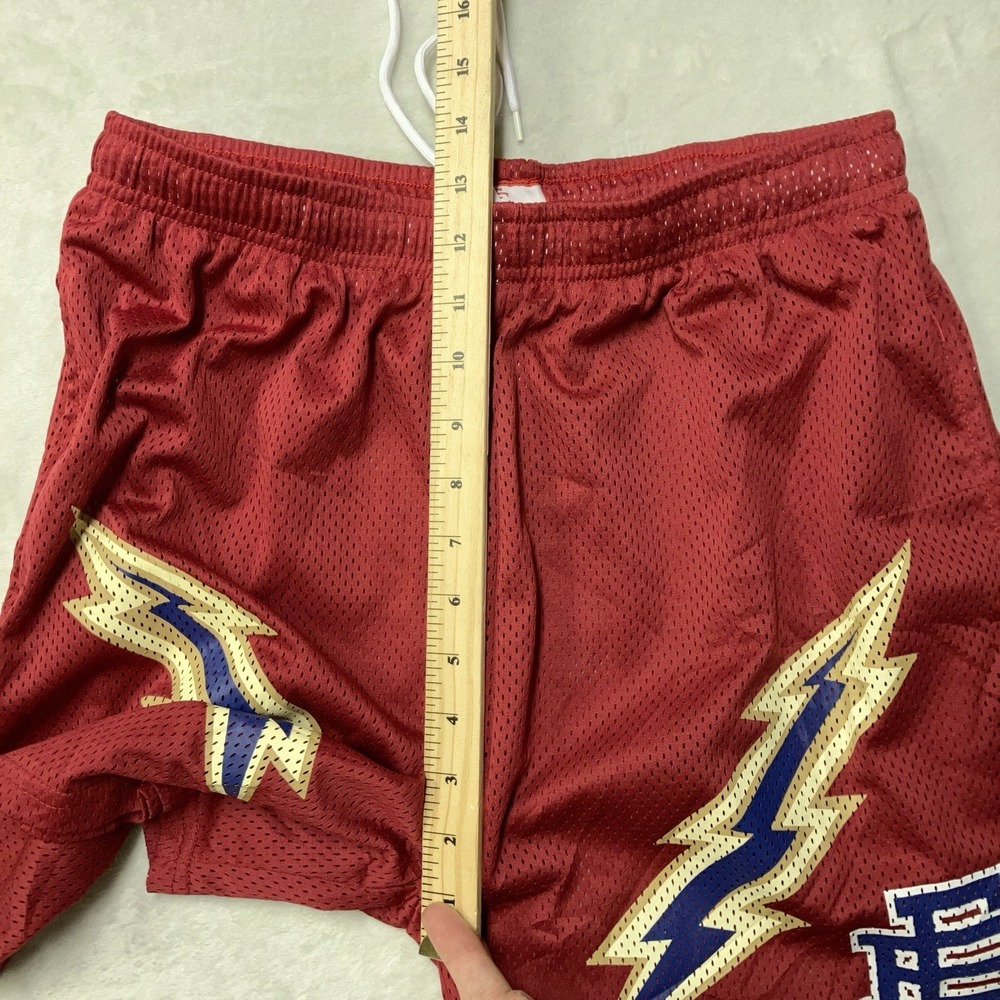 Eric Emanuel EE Basic Short Red Yellow Lightning Strike Bolt Mesh Mens XXL - Picture 8 of 8